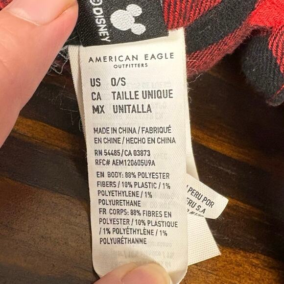 AE American Eagle Special Edition Black and Red Checkered Micky Mouse Plush - Picture 12 of 13